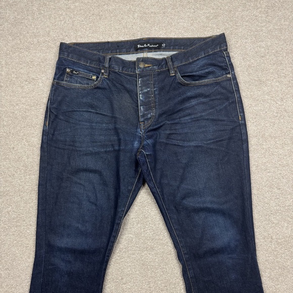 Deus Ex Machina Pants Men's Size 34 ( 36 x 32 ) Blue Slim Selvedge Button Fly - Picture 6 of 10